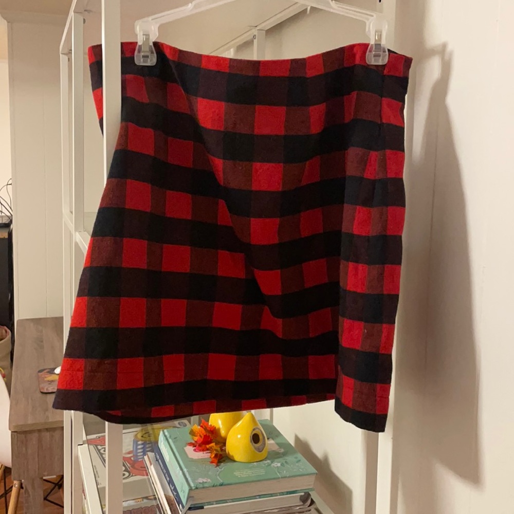 Red and Black Buffalo Check Skirt